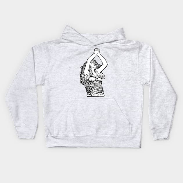 With arms raised woman crying Kids Hoodie by Marccelus
